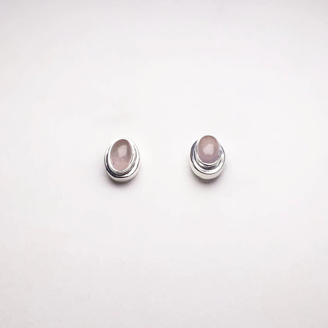 Rose Quartz Stud Earrings