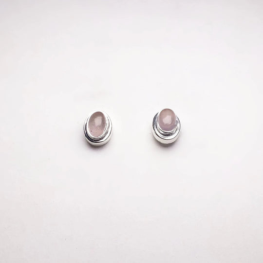 Rose Quartz Stud Earrings