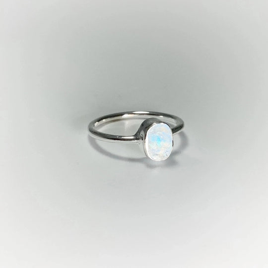 Raw Rainbow Moonstone Ring