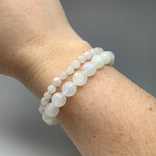 Moonstone Faceted Beaded Bracelet