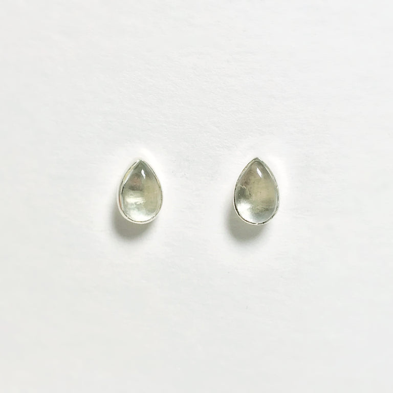 Green Amethyst Stud Earrings