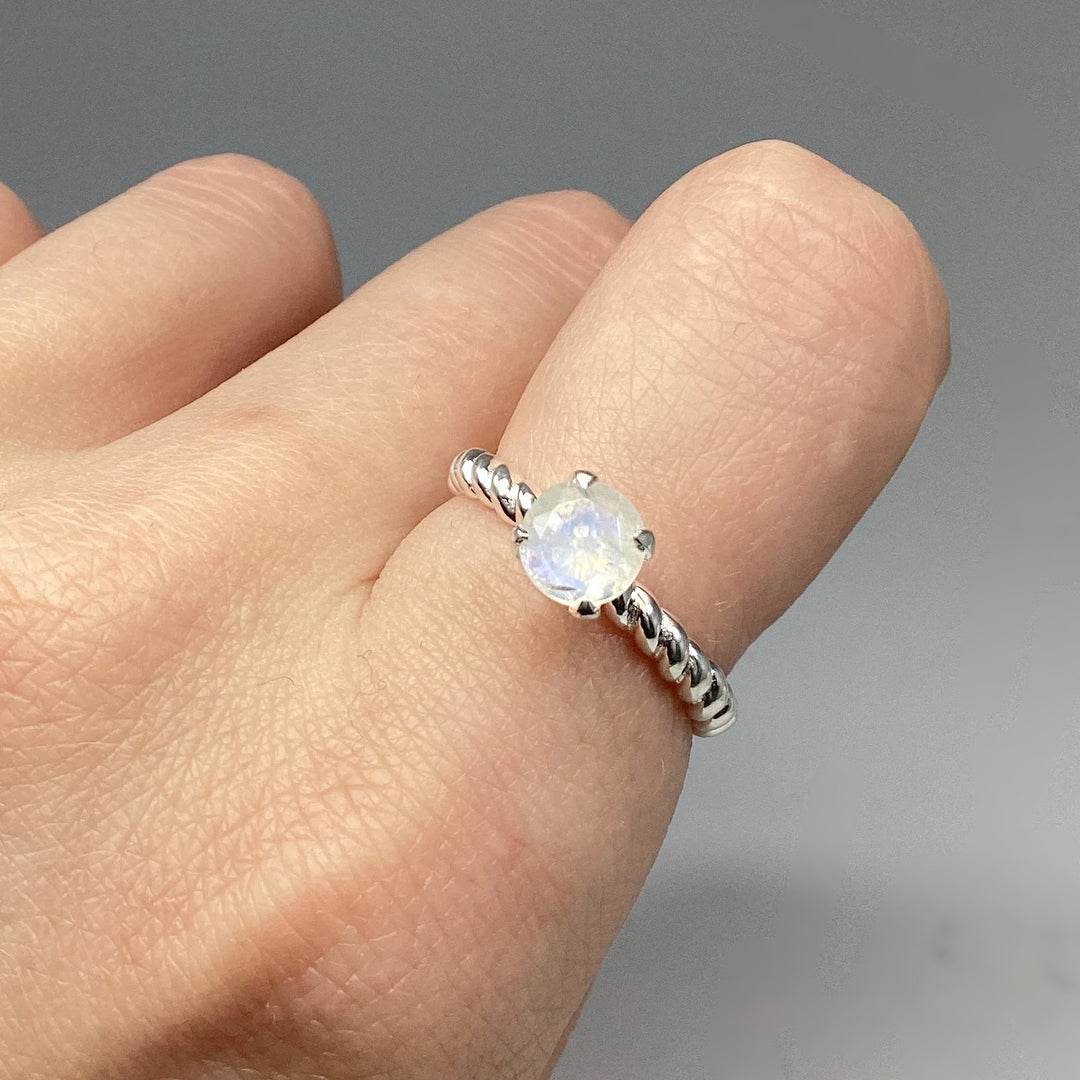 Rainbow Moonstone Ring