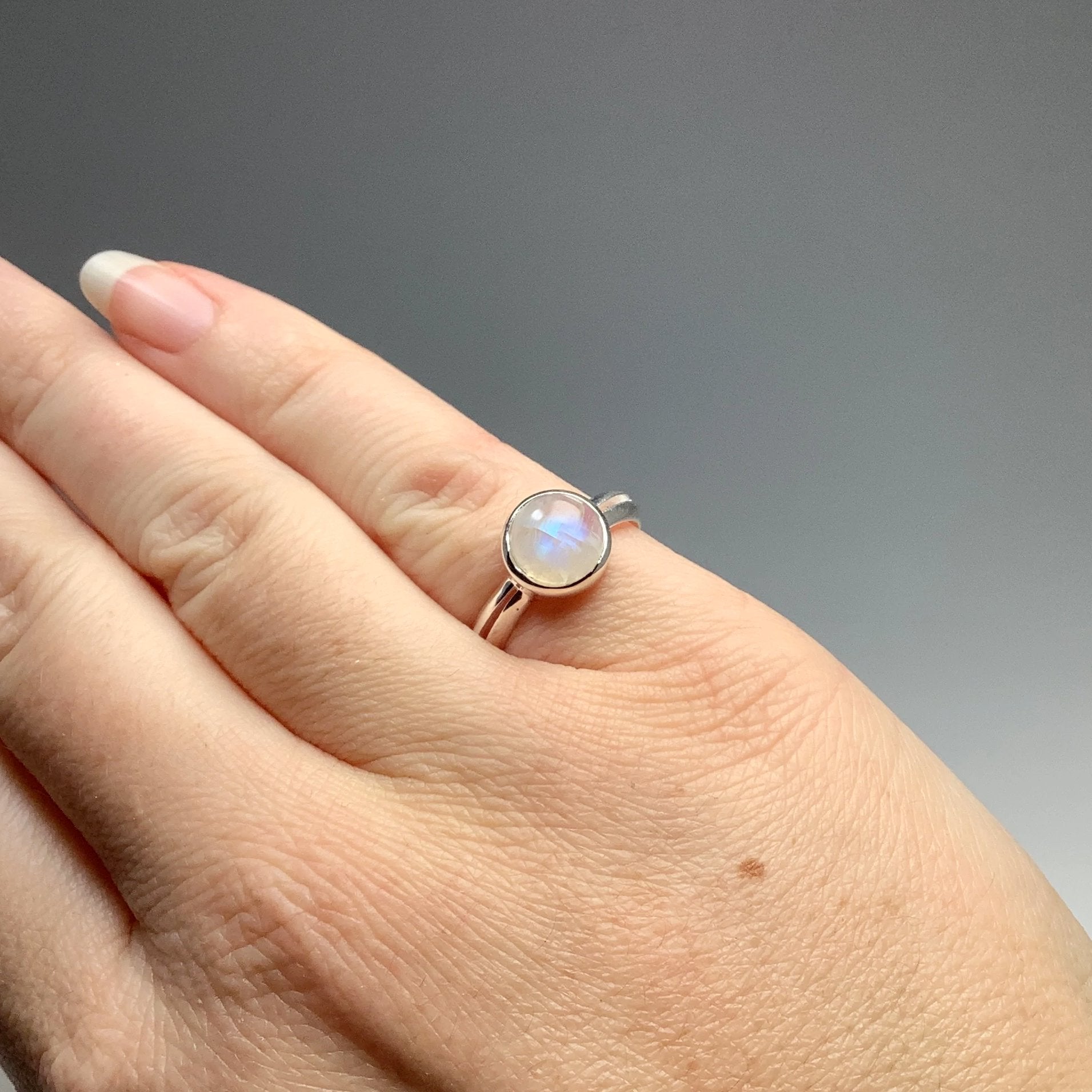 Rainbow Moonstone Ring