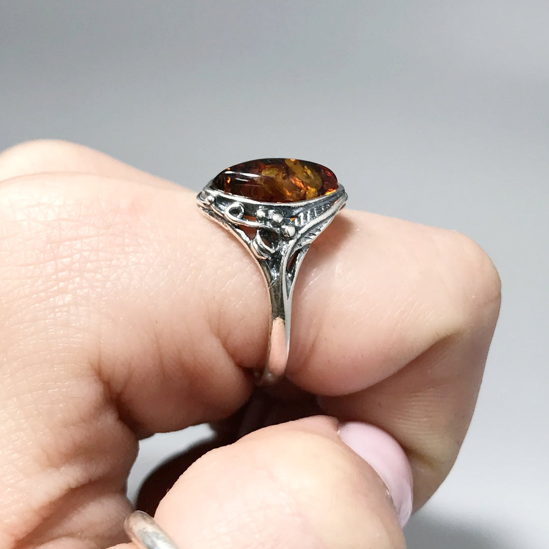 Cognac Amber Ring