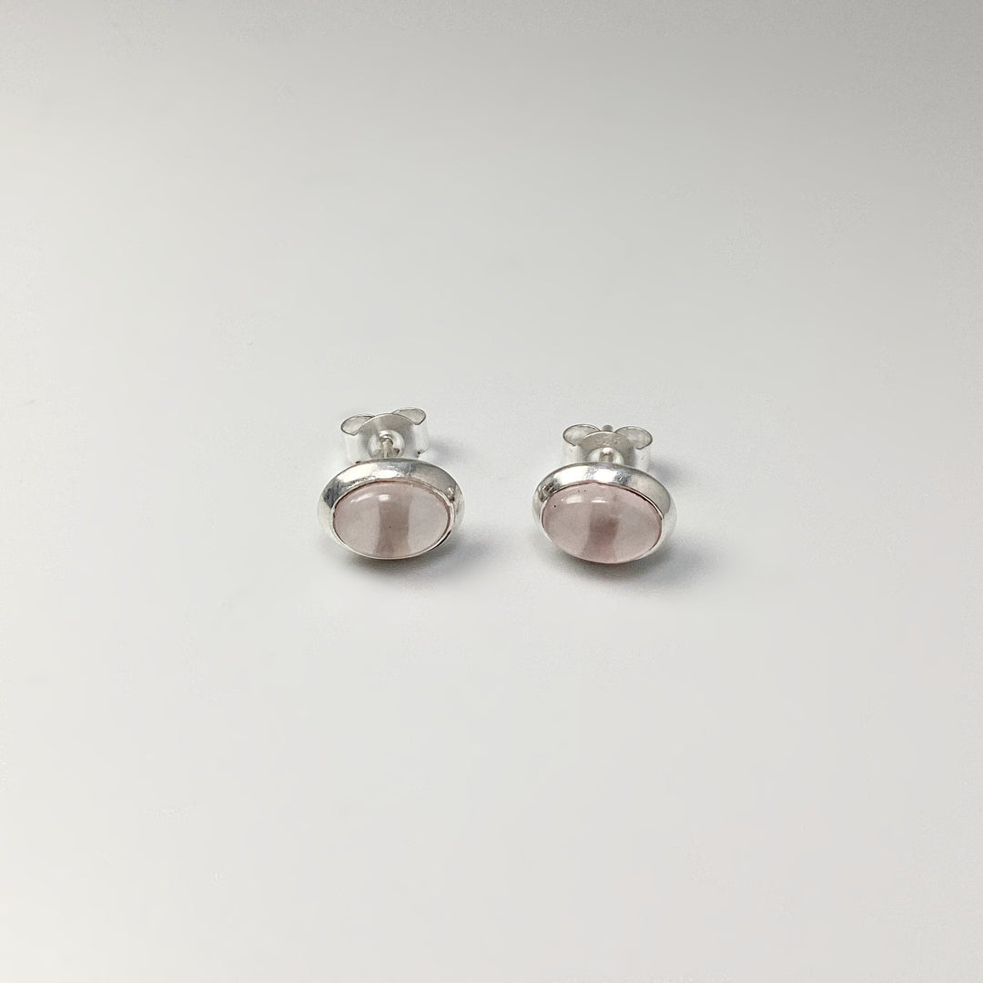 Rose Quartz Stud Earrings