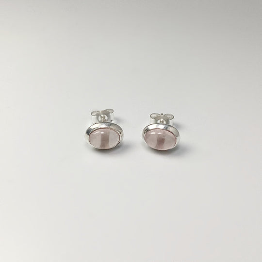 Rose Quartz Stud Earrings