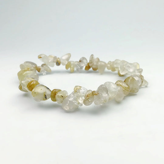 Rutilated Quartz Chip Beaded Bracelet