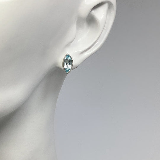 Blue Topaz Stud Earrings