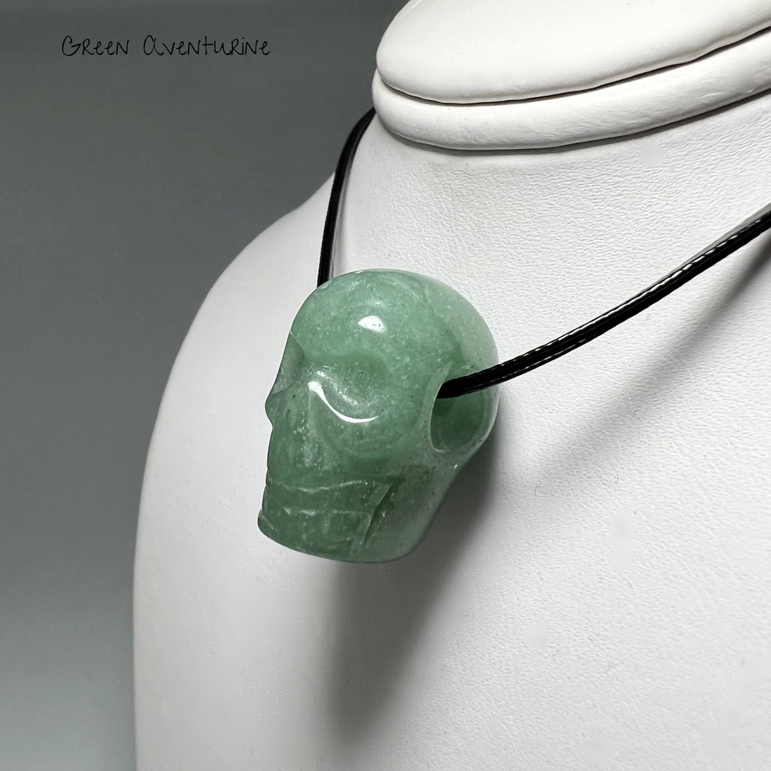 Hand Carved Stone Skull Drilled Pendant