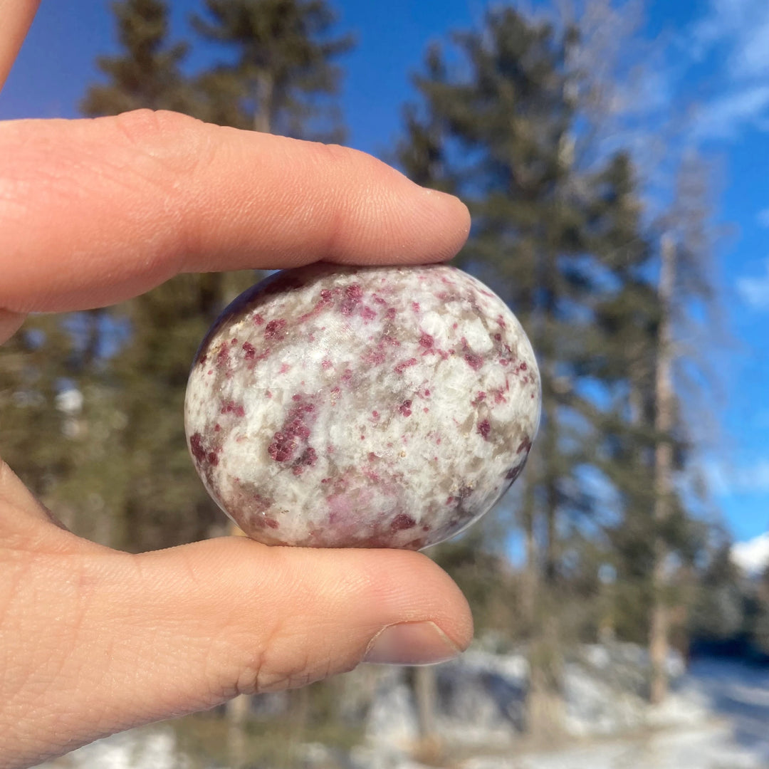 Quartz with Pink Tourmaline Tumble at $35 Each