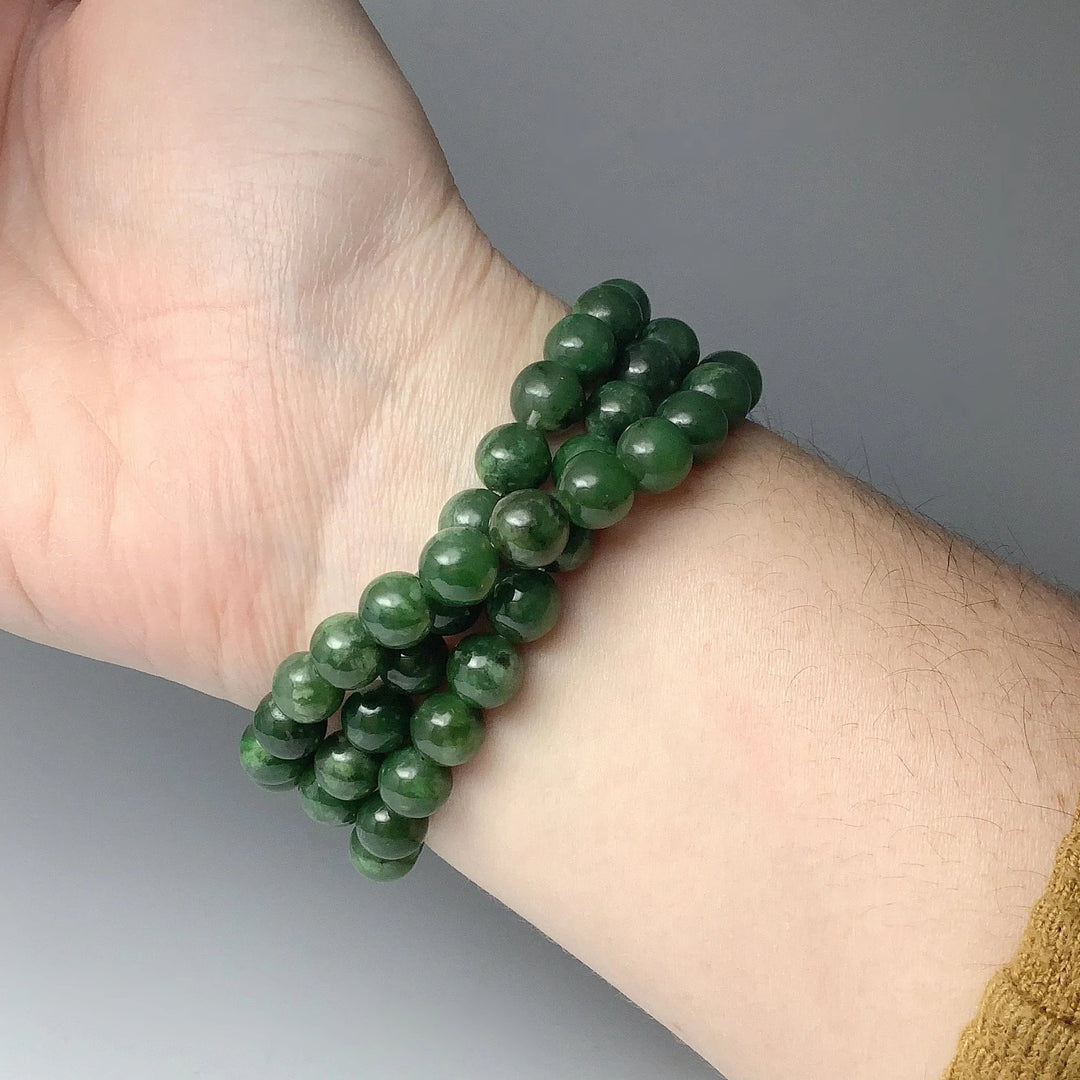 Canadian Jade Triple Wrap Beaded Bracelet