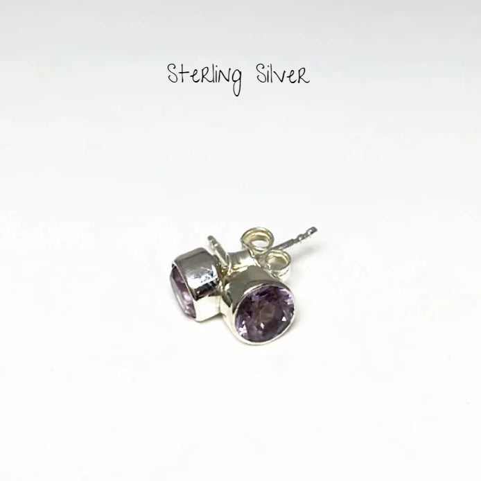 Amethyst Stud Earrings