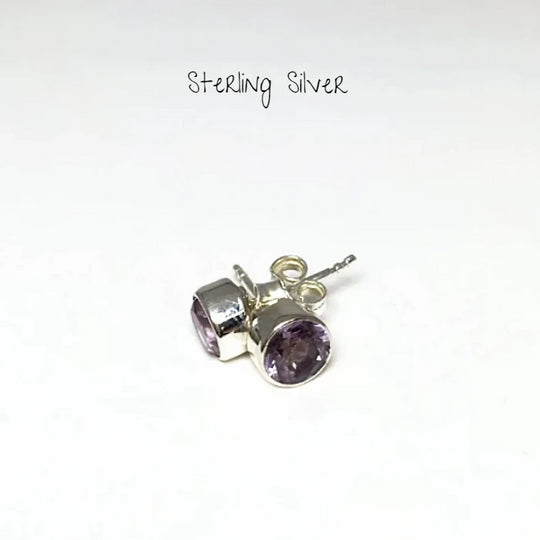 Amethyst Stud Earrings