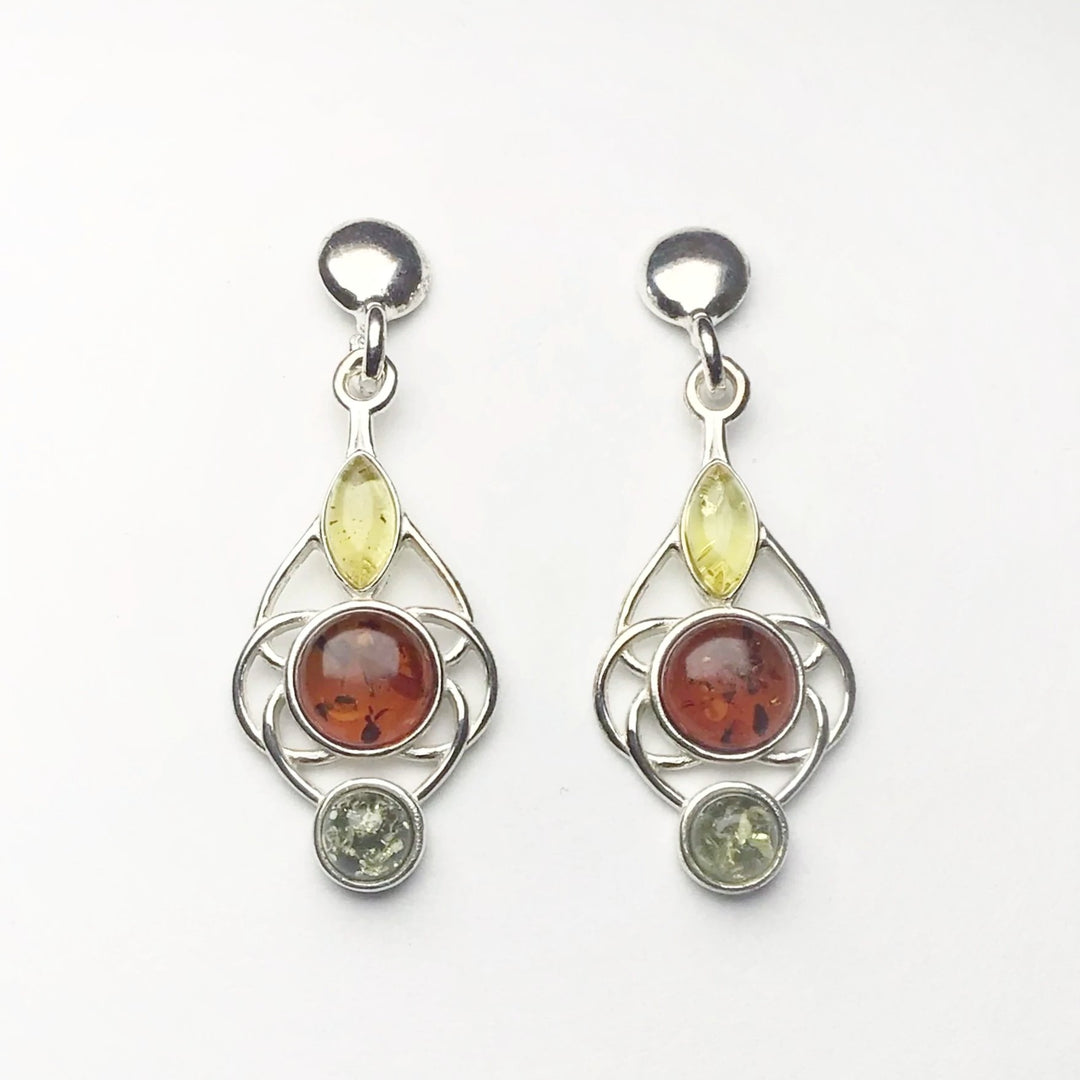 Mixed Amber Stud Earrings