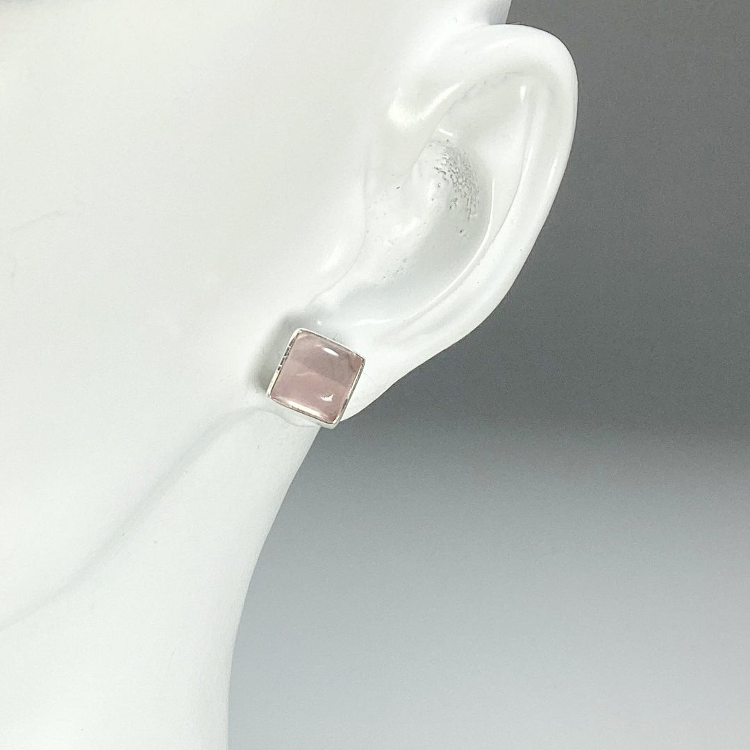 Rose Quartz Stud Earrings