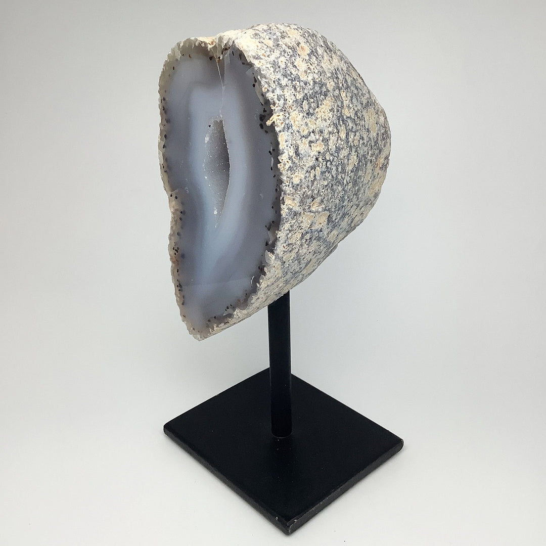 Natural Agate Geode on Stand