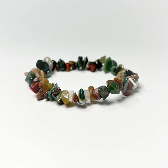 Indian Agate Chip Beaded Bracelet