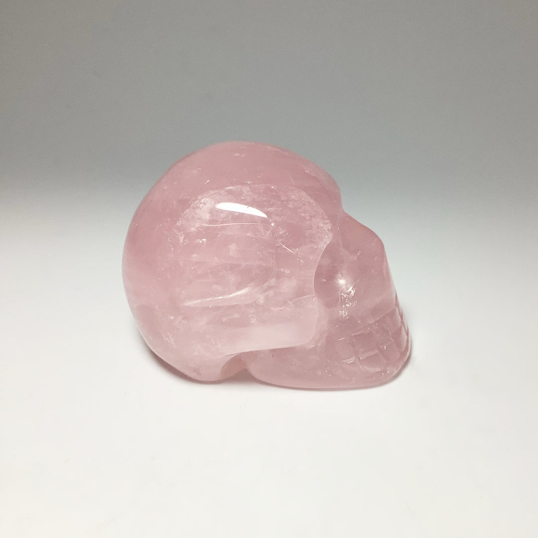 Carved Rose Quartz Skull