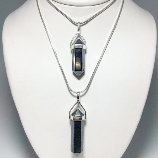 Hematite Double Terminated Point Pendant