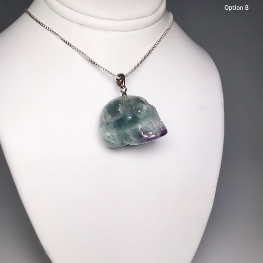 Fluorite Skull Pendant at $65 Each