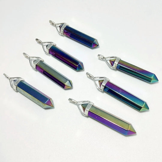 Titanium Quartz Double Terminated Point Pendant