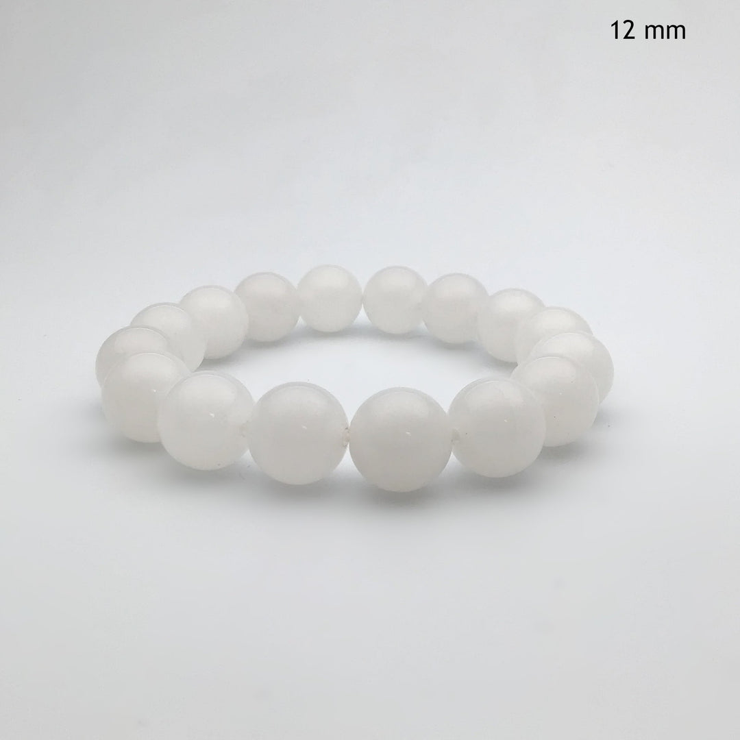 Milky Jade Beaded Bracelet