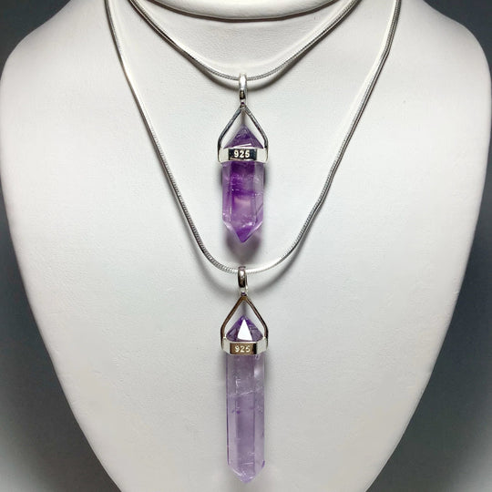 Amethyst Double Terminated Point Pendant