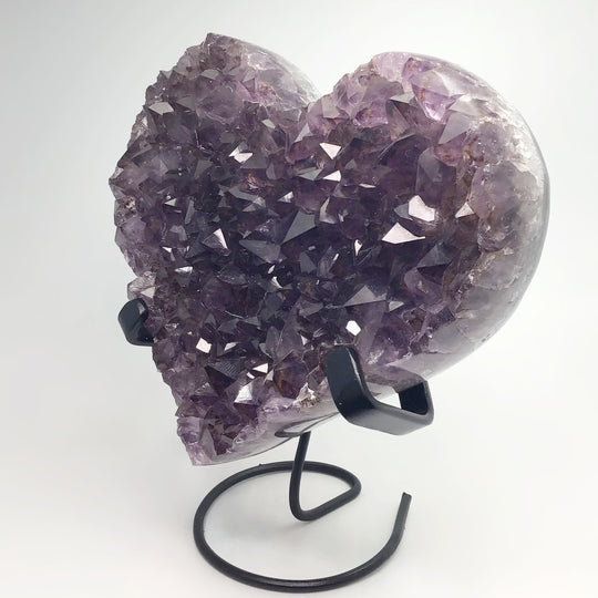 Amethyst Druze Cluster Heart On Stand