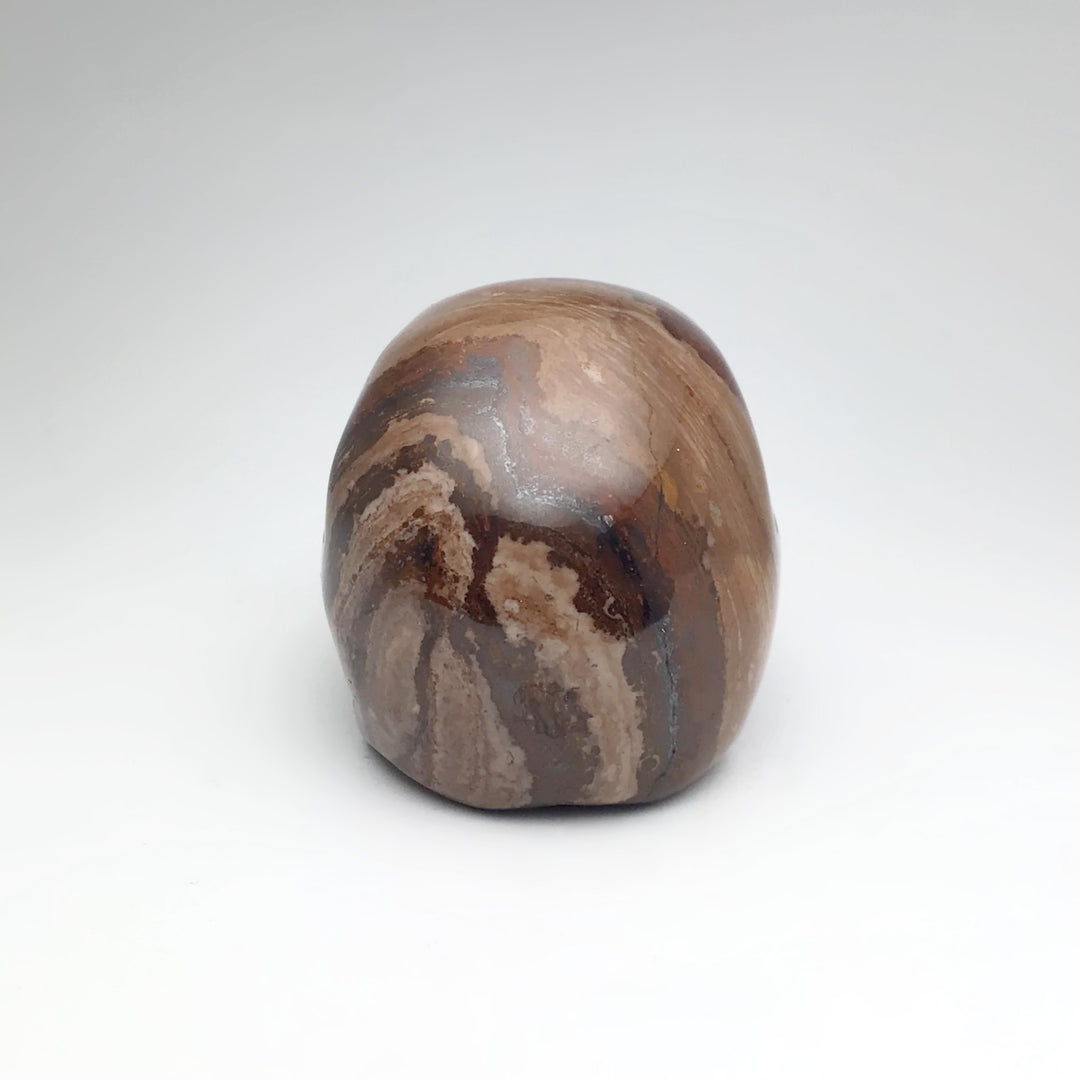 Carved Chocolate Jasper Skull