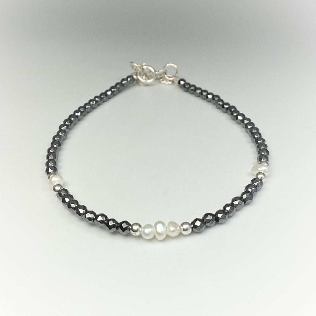 Hematite and Pearl Bracelet