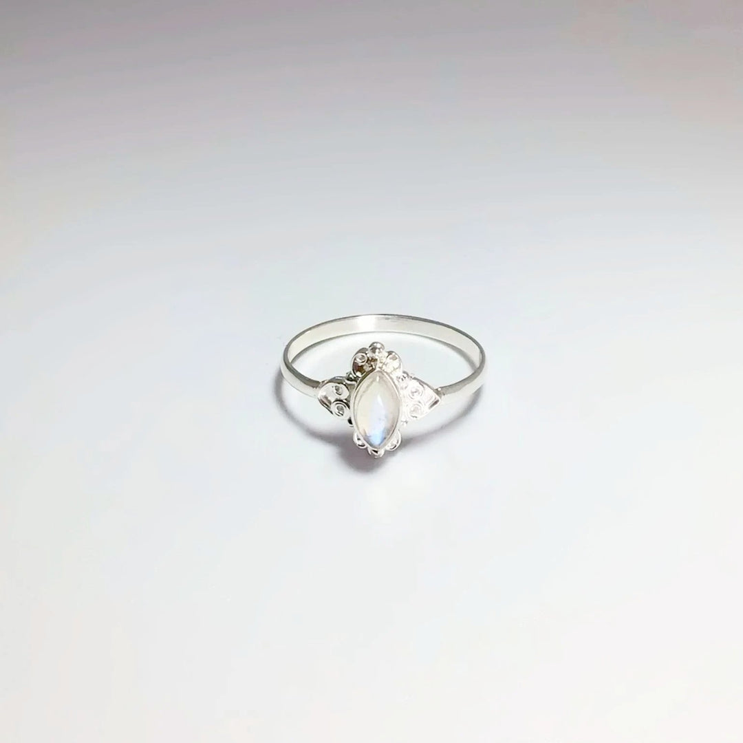 Rainbow Moonstone Ring