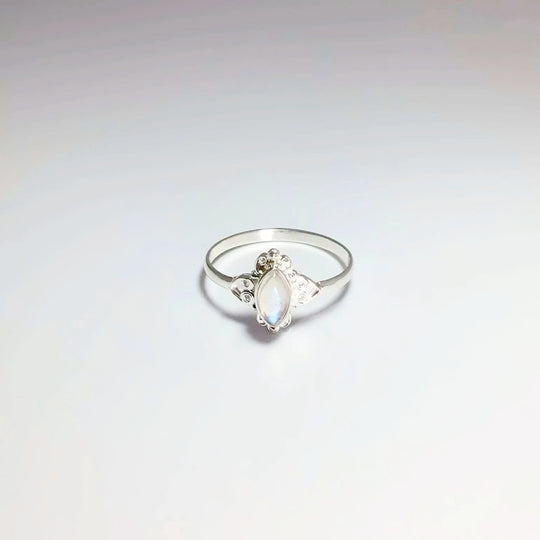 Rainbow Moonstone Ring