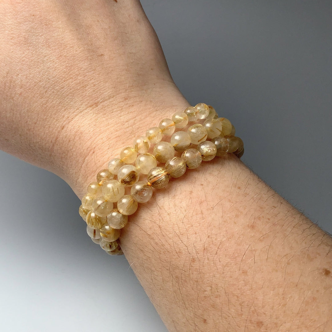 Rutilated Quartz Beaded Bracelet