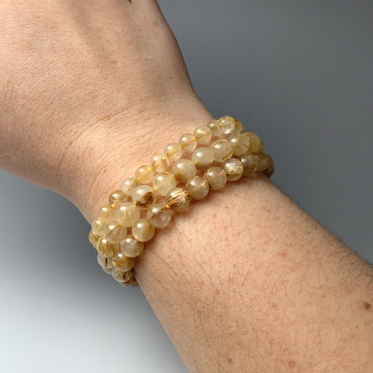 Rutilated Quartz Beaded Bracelet