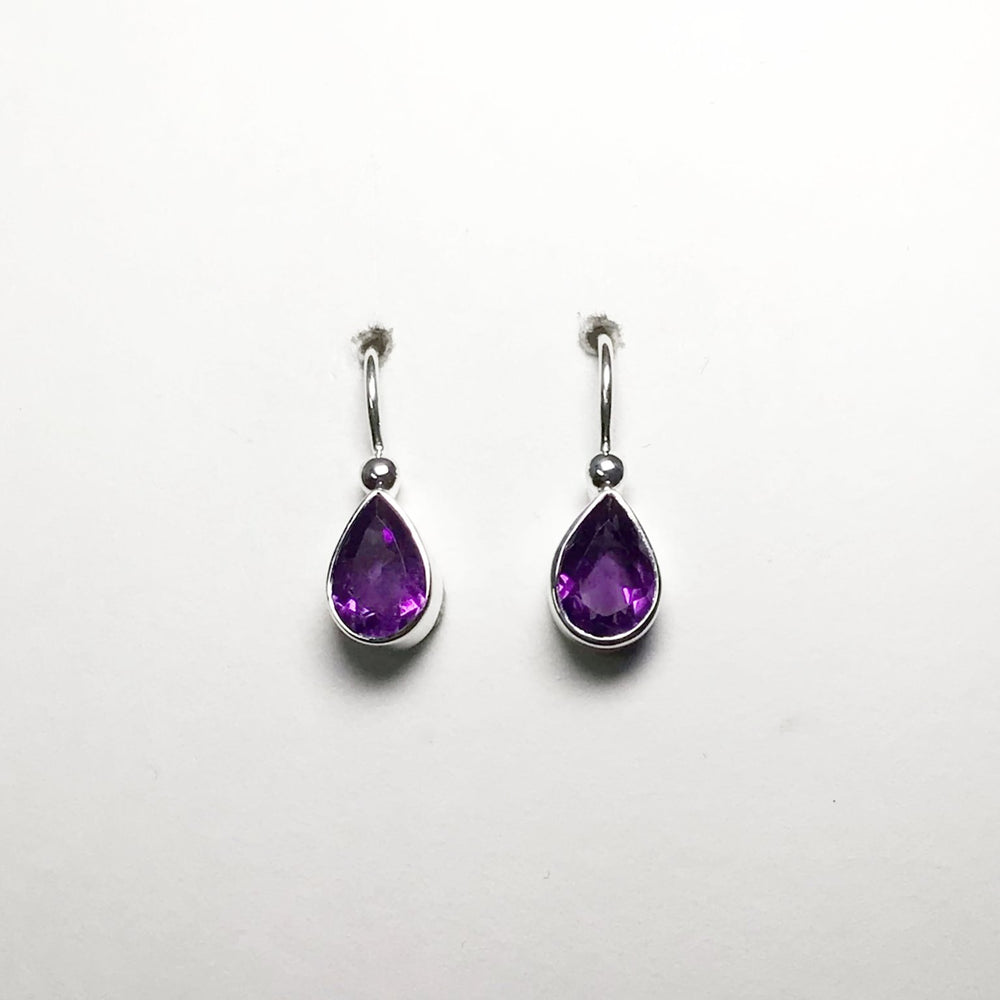 Amethyst Faceted Dangle Earrings