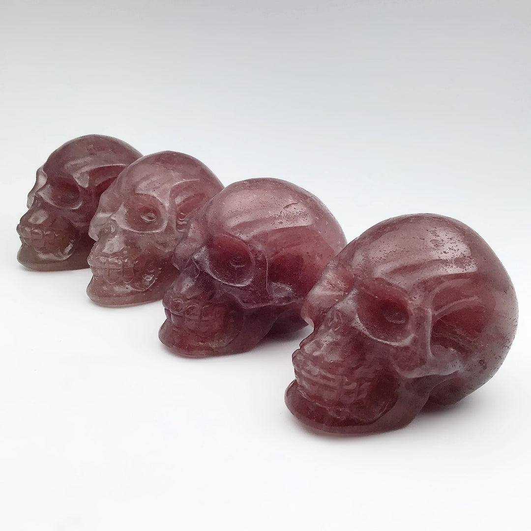 Carved Strawberry Quartz Skull at $69 Each