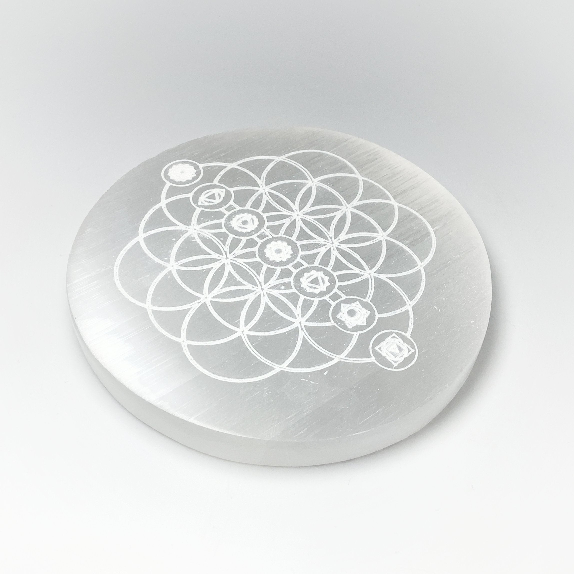 Selenite Round Chakra Charging Plate