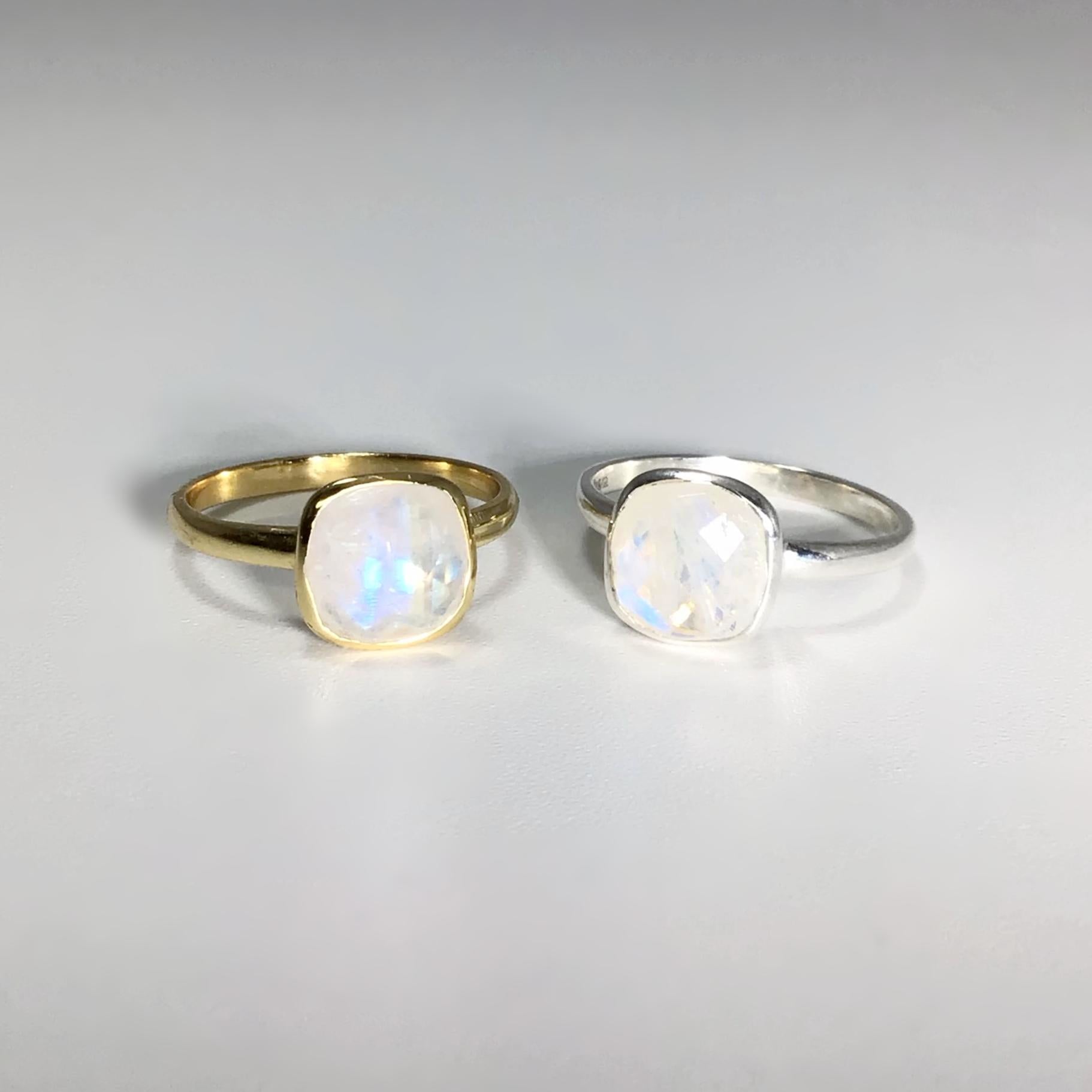 Rainbow Moonstone Ring