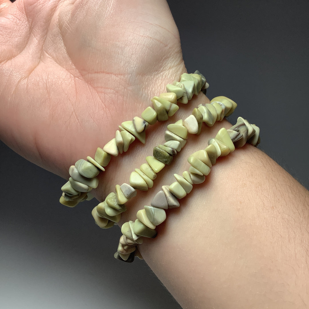 Butter Jade Chip Beaded Bracelet