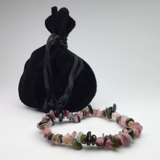 Mixed Tourmaline Chip Beaded Bracelet