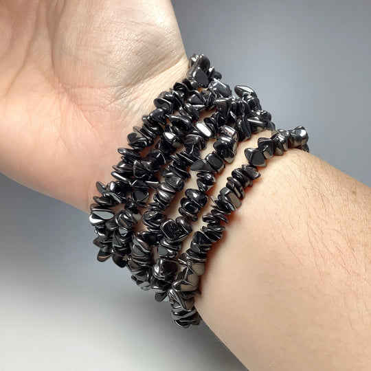 Hematite Chip Beaded Bracelet