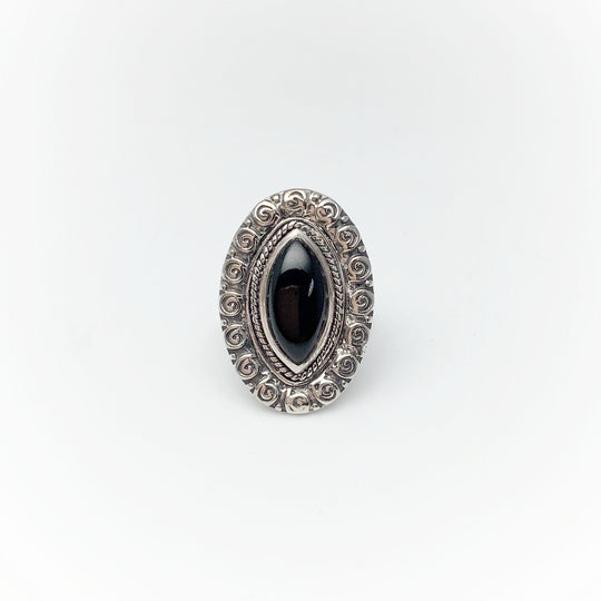 Black Onyx Bohemian Style Ring