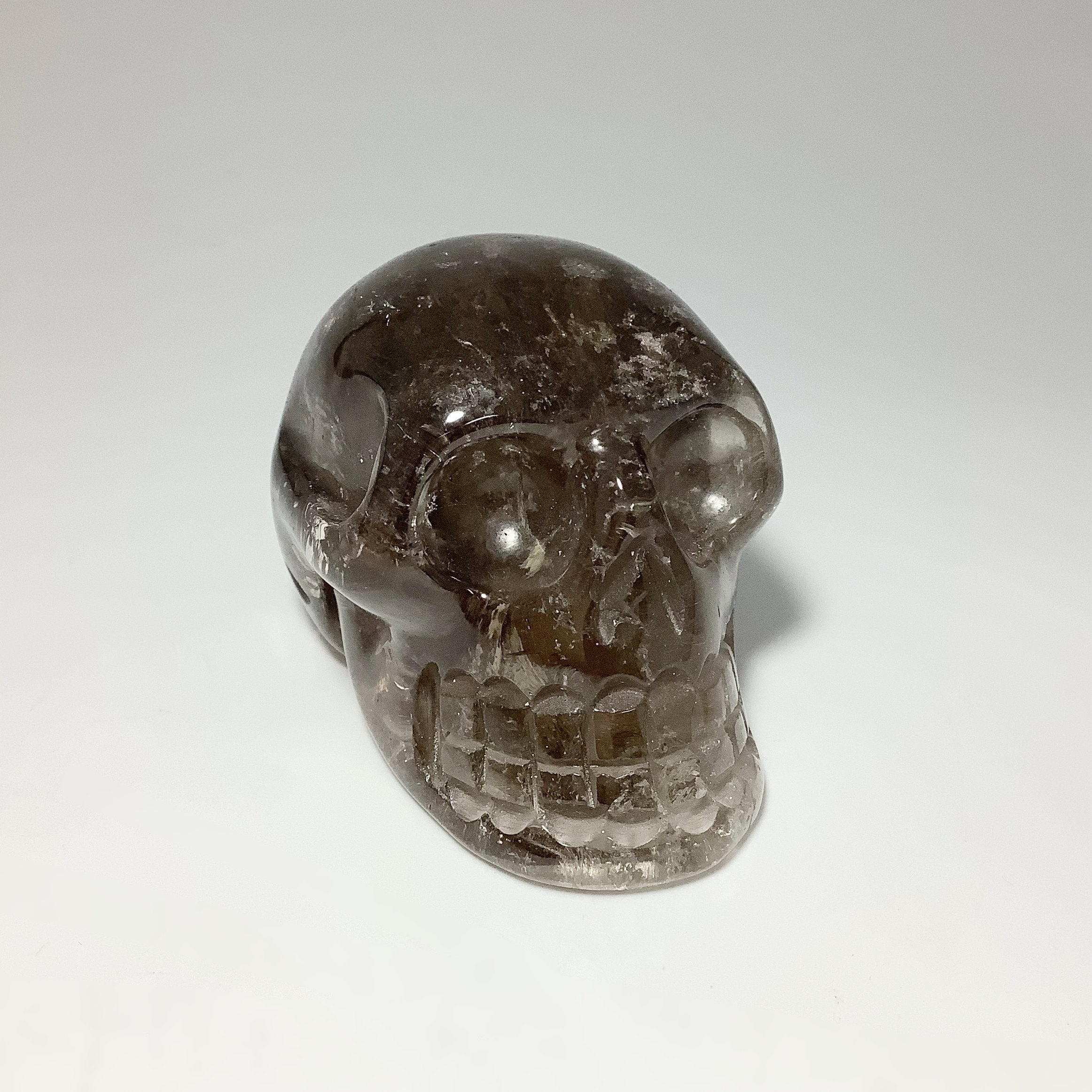 Carved Smoky Quartz Crystal Skull