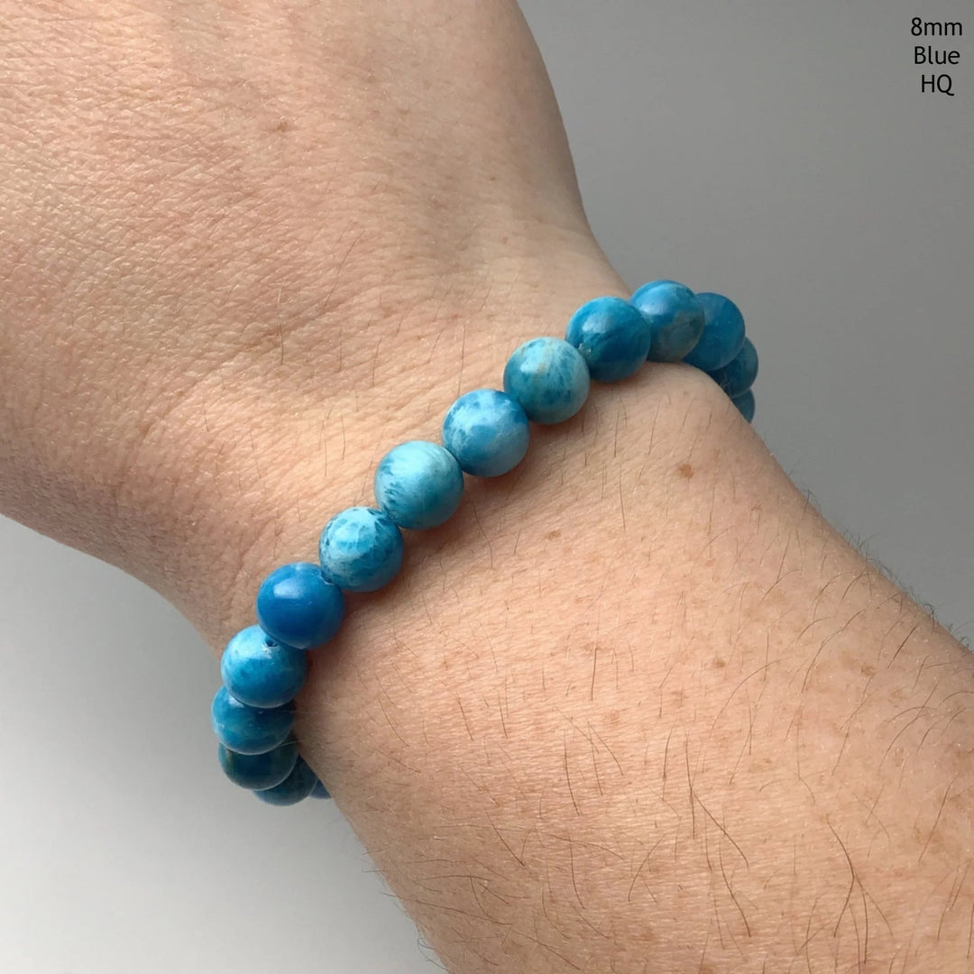 Blue Apatite Beaded Bracelet