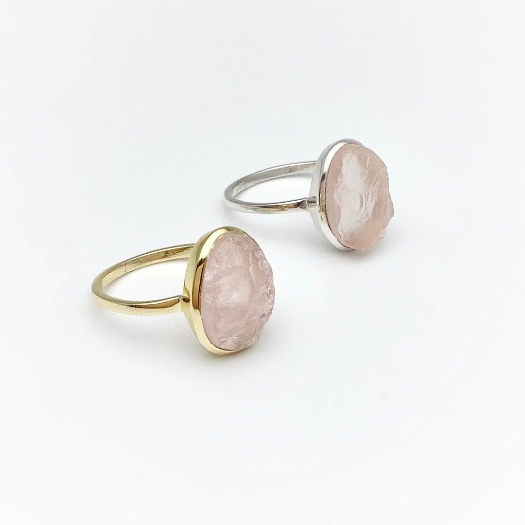 Raw Rose Quartz Ring