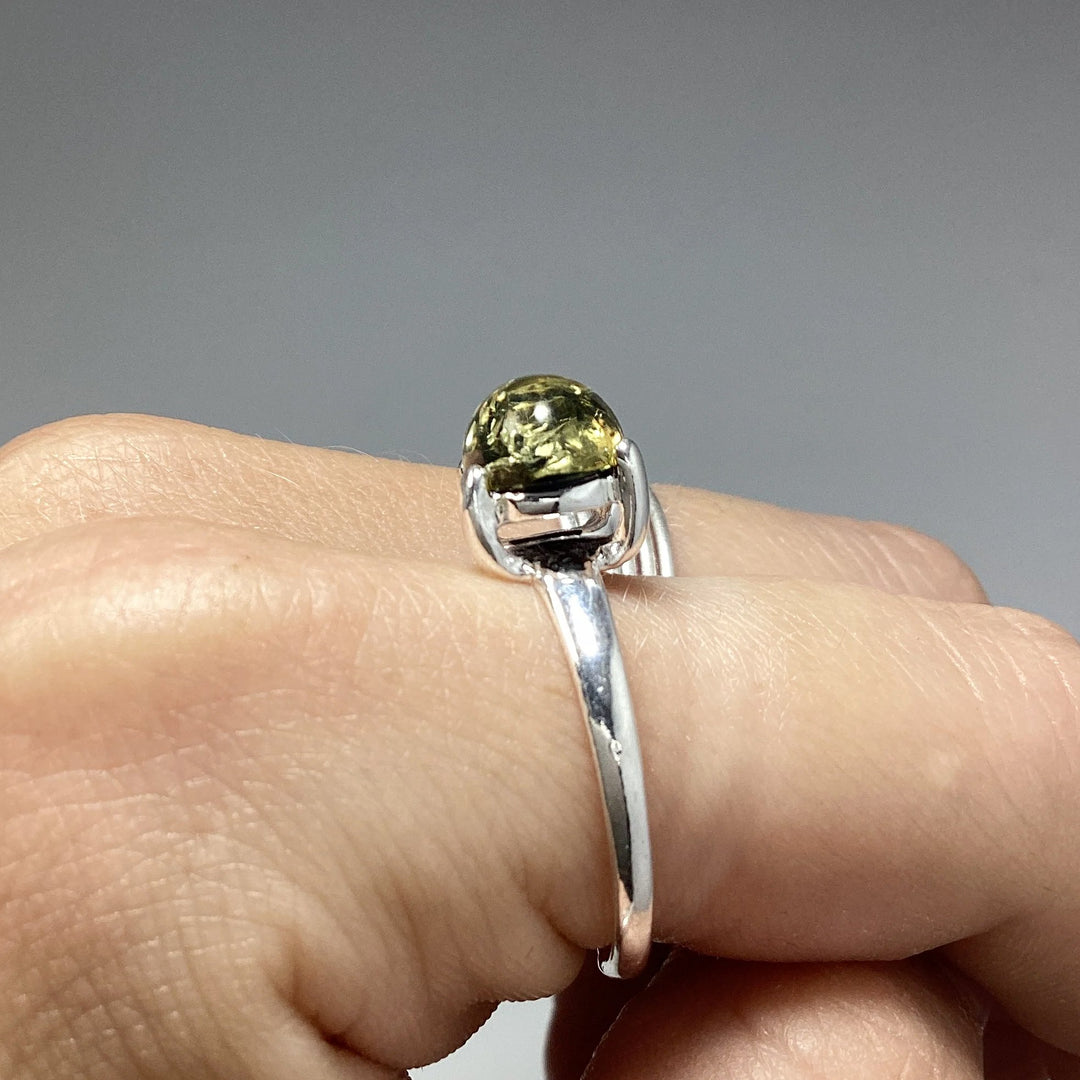 Green Amber Ring