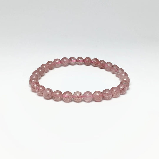 Strawberry Quartz Beaded Bracelet