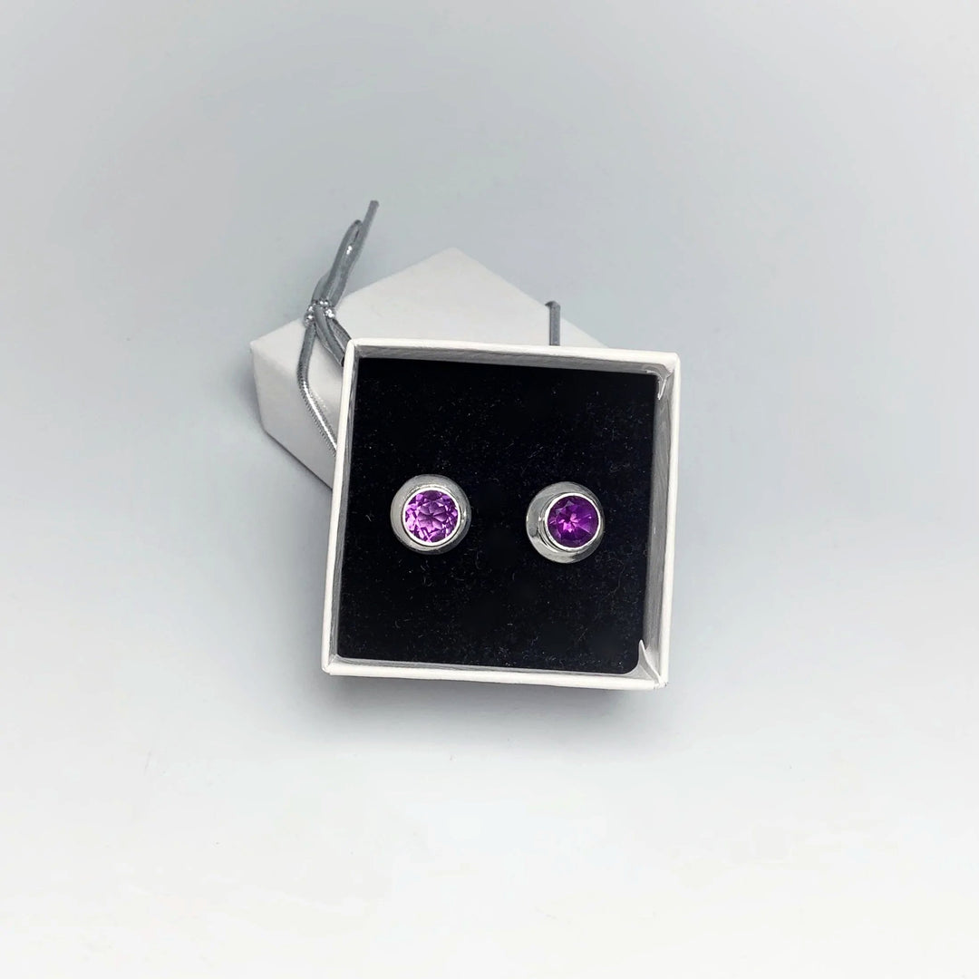 Amethyst Stud Earrings