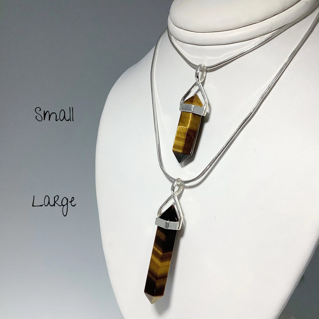 Gold Tiger Eye Double Terminated Point Pendant