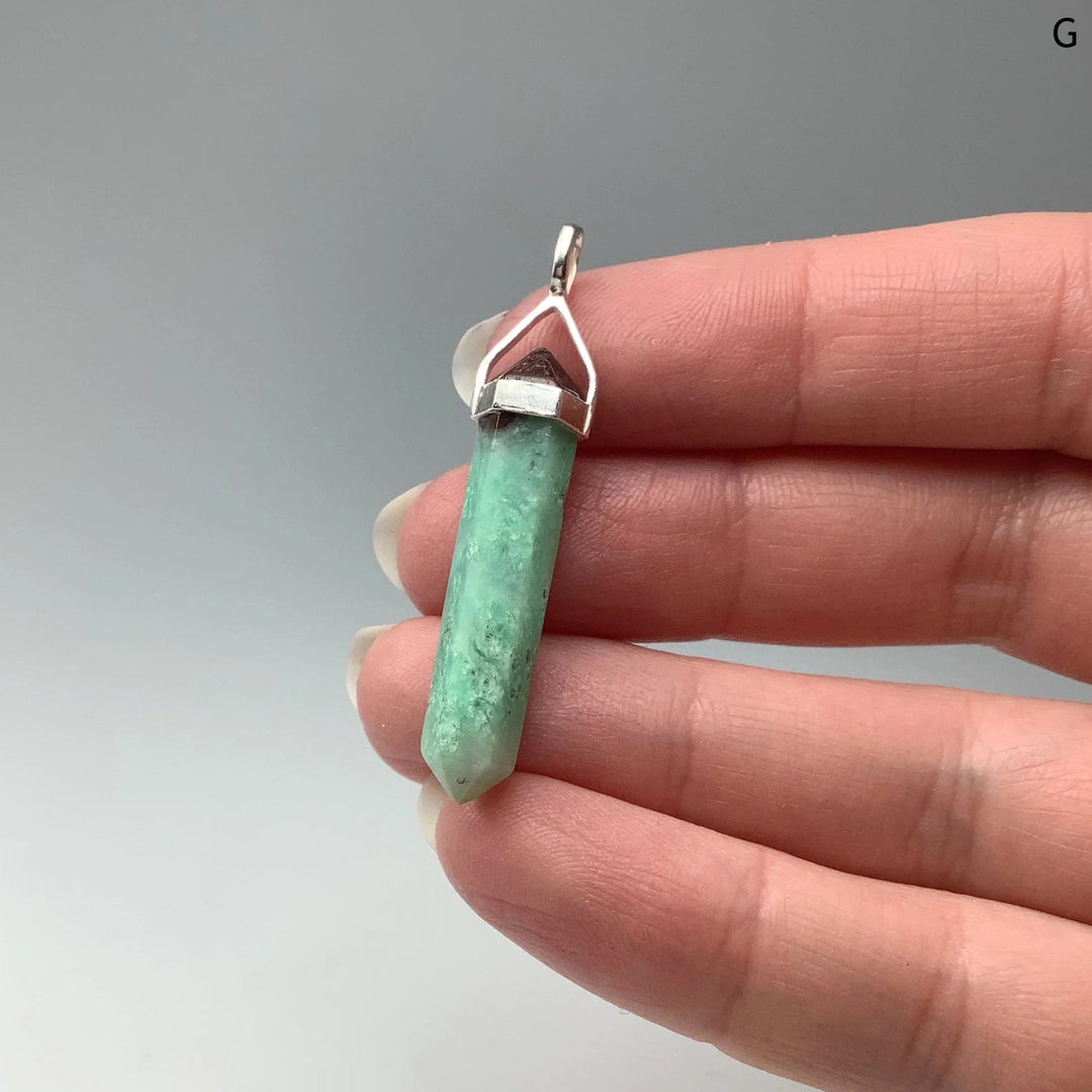 Chrysoprase Double Terminated Point Pendant